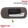 มือจับ ด้านใน มือดึงใน มือเปิดในประตูหน้า ข้างขวา 1 ชิ้น สีเทา,โครเมี่ยม สำหรับ Honda Civic ปี 2001-2005